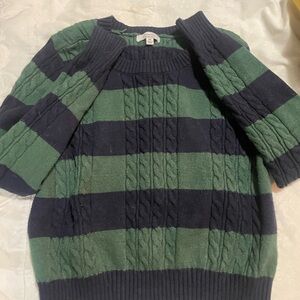 Green and Black Striped Sweater